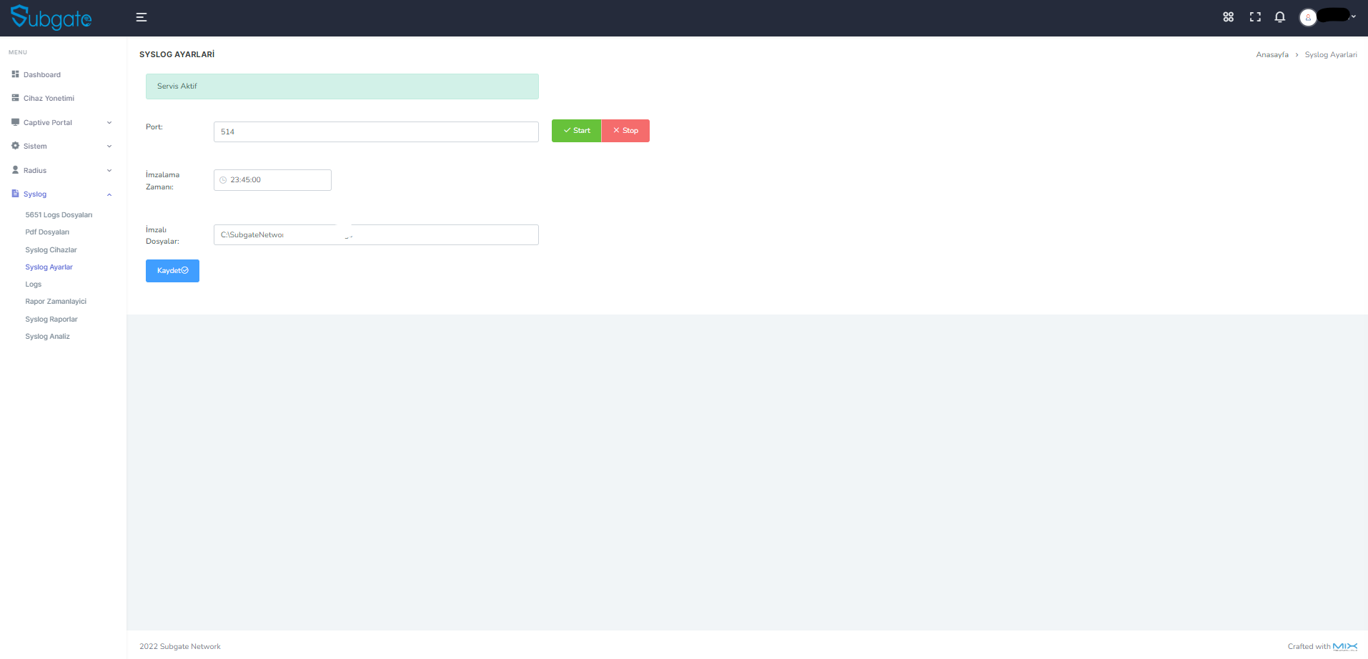 Dashboard Screenshot